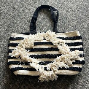 LOVESTITCH Black and White Boho Tote